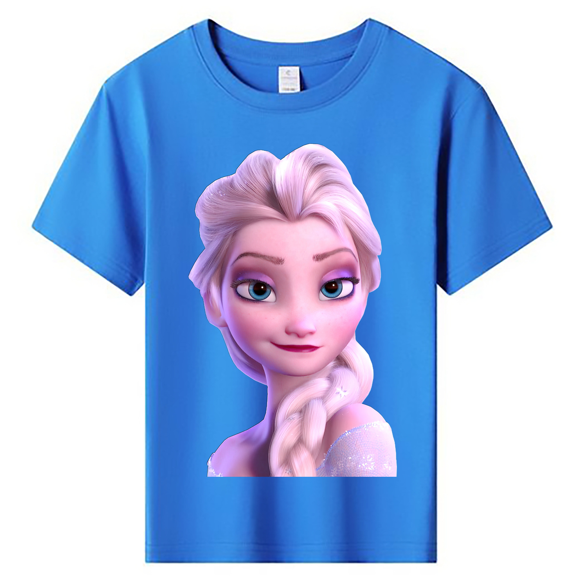 （画像用） アナと雪の女王 アンナ エルサ Frozen Anna Elsa 綿100％キッズTシャツ（フロントプリント）